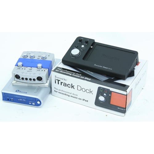 1207 - Focusrite iTrack dock, boxed; together with a Plextor Plexwriter 12/4/32 disc writer and a Tascam US... 