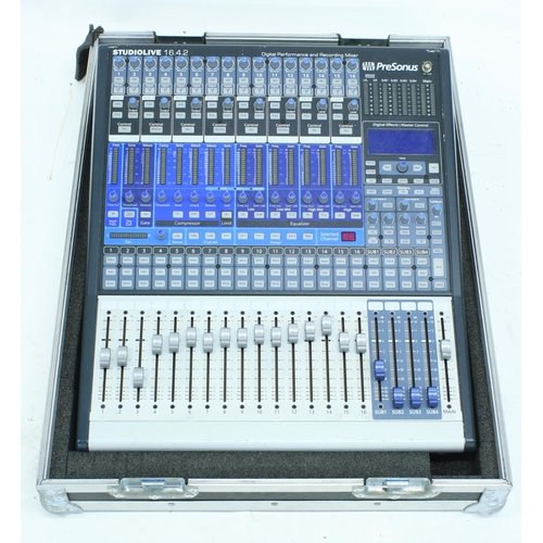 1294 - Pre Sonus Studio Live 16.4.2 digital performance and recording mixer, fitted within a heavy duty fli... 