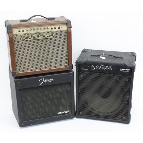 757 - Johnson Blue Line 30R guitar amplifier; together with a Laney L50 bass guitar amplifier and a Carlsb... 