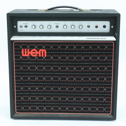 832 - WEM Dominator Mk III guitar amplifier, made in England, circa 1976, ser. no. CW73956, fitted with a ... 