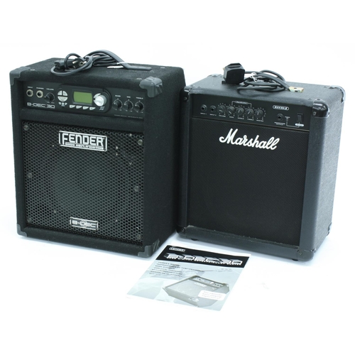 833 - Marshall B25 Mark II guitar amplifier; together with a Fender B-Dec 30 guitar amplifier in need of r... 