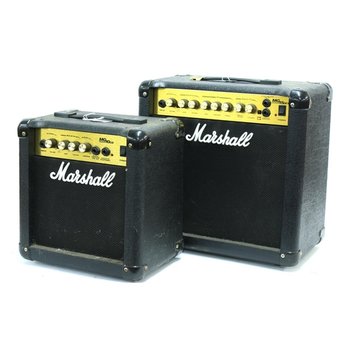 845 - Marshall MG15 DFX guitar amplifier; together with a Marshall MG10 CD guitar amplifier (2)*This lot i... 