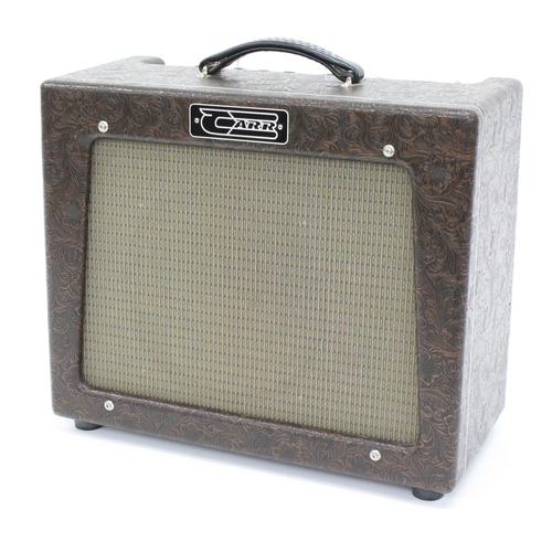 847 - 2008 Carr Rambler guitar amplifier, limited edition tooled brown cowboy tolex, fitted with an Eminen... 