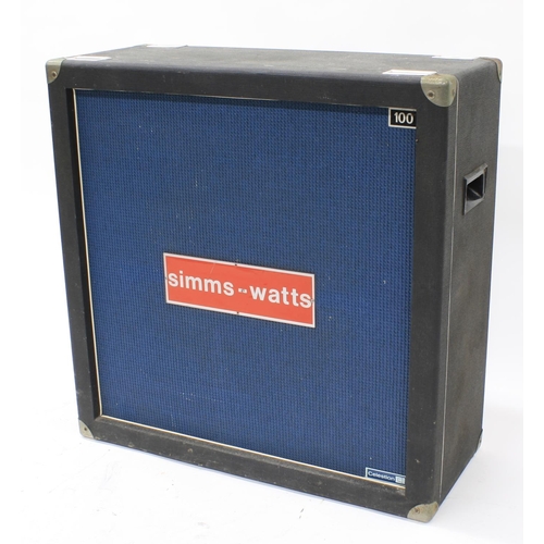 827 - Simms-Watts Celestion loaded 1 x 118 bass guitar amplifier speaker cabinet