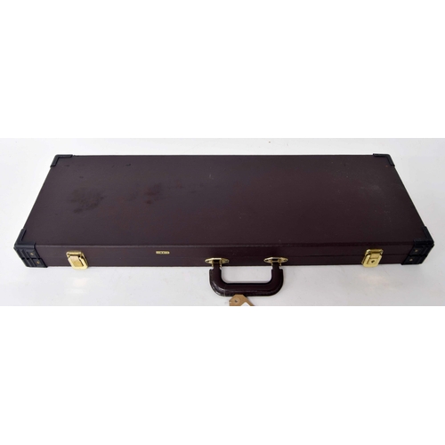 2203 - Good twelve division bow case, with burgundy plush lined interior