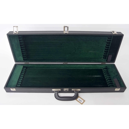 2205 - Good twenty-four division bow case, with green plush lined interior