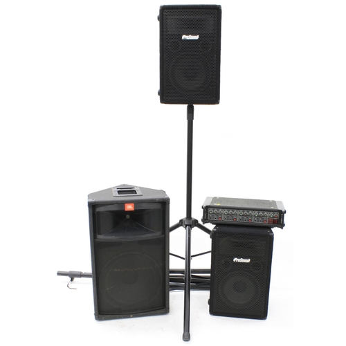 1282 - JBL TR Series TR105 PA speaker/wedge monitor; together with a pair of Prosound 10 PA speakers/wedge ... 