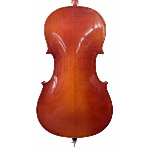 2502 - Contemporary three-quarter size German violoncello labelled Musima, 27