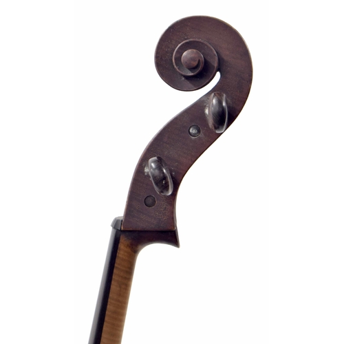 2507 - Late 19th century Mittenwald violoncello in need of some restoration, 29 1/2