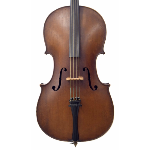 2508 - Late 19th century French three-quarter size violoncello labelled Barbe d'Avallon, 27 1/4