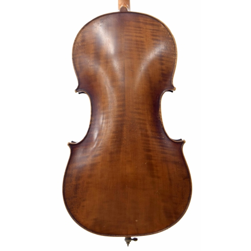 2508 - Late 19th century French three-quarter size violoncello labelled Barbe d'Avallon, 27 1/4