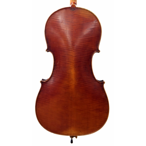 2512 - French Mirecourt violoncello circa 1890 labelled Vuillaume á Paris,..., also branded Vuillaume á Par... 