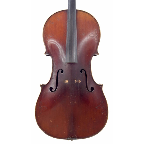 2515 - Good late 19th century violoncello labelled Neuner & Hornsteiner Mittenwald (Baiern 1886), the t... 