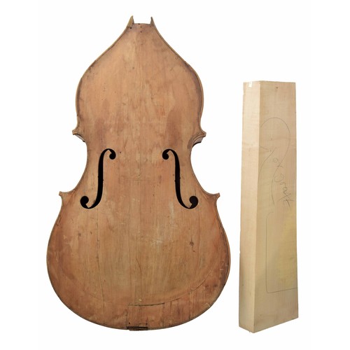 2517 - Interesting Italian swell back double bass body by Joseph (Giuseppe) Marconcini, Ferrara, 1805, with... 