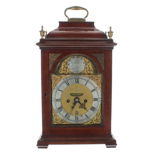 1361 - English mahogany double fusee verge bracket clock, the 7