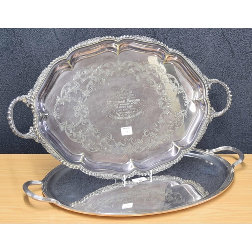 18 - Christofle, France silver plated twin-handled tray, 24.5