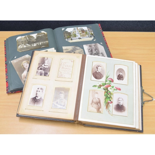 29 - Leather bound photograph album containing interesting collection of old portrait photographs; togeth... 