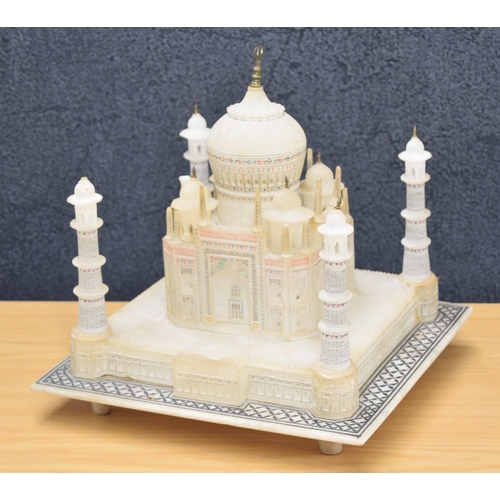 32 - Grand Tour alabaster Taj Mahal model, wired to the underside as a table lamp (faults) 12