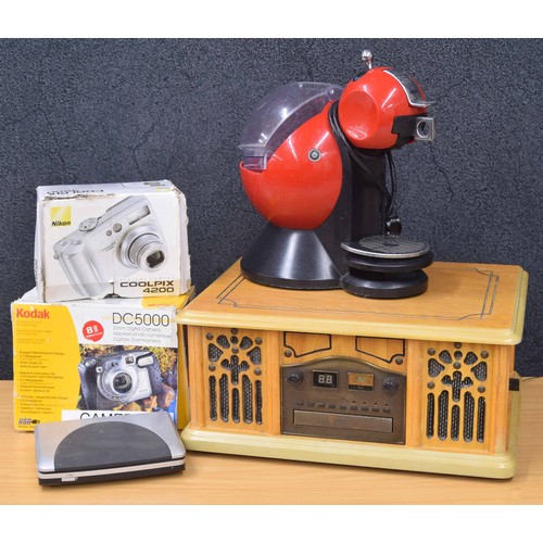 Prolectrix wooden cased record player/CD/radio; together with a Kodak ...