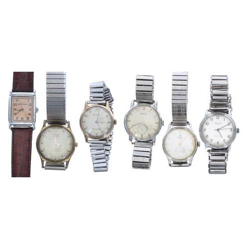 351 - Six wristwatches to include Eterna, Avia, Roidor, Rotary, Emporio Armani, Benrus (6)... 