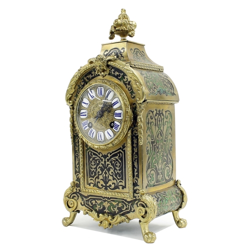 1514 - French two train Boulle mantel clock, the 3