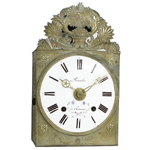 2615 - French Comtoise two train wall clock, the 8.75