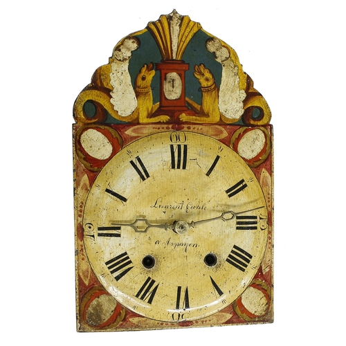 2617 - Early black forest two train wall clock, the 9.75