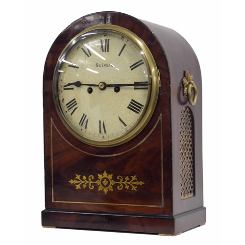 1355 - English mahogany double fusee bracket clock with five pillar movement, the 8