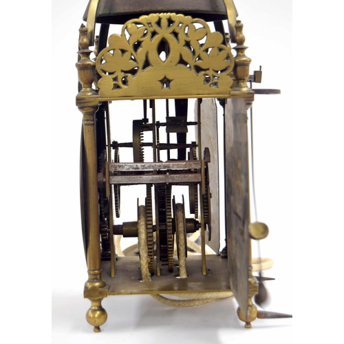 1329 - English brass hoop and spike verge lantern clock, the 6.25