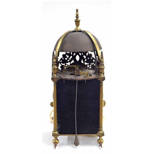 1329 - English brass hoop and spike verge lantern clock, the 6.25