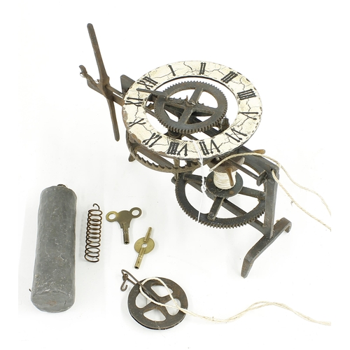 2126 - Antique iron wall clock, the 5.25