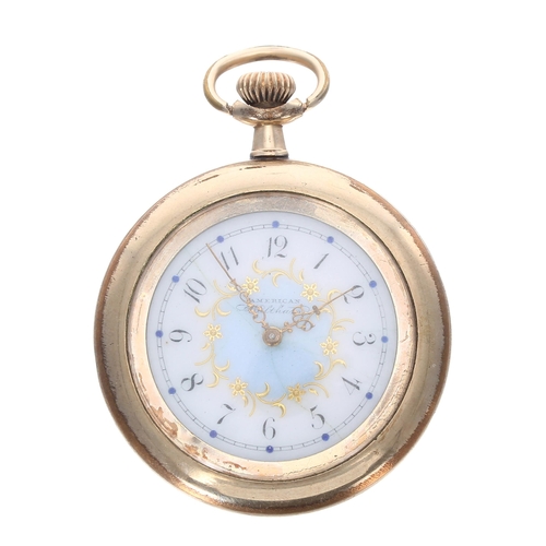 184 - American Waltham gold plated lever dress pocket watch, serial no. 6249615, circa 1892, movement, orn... 