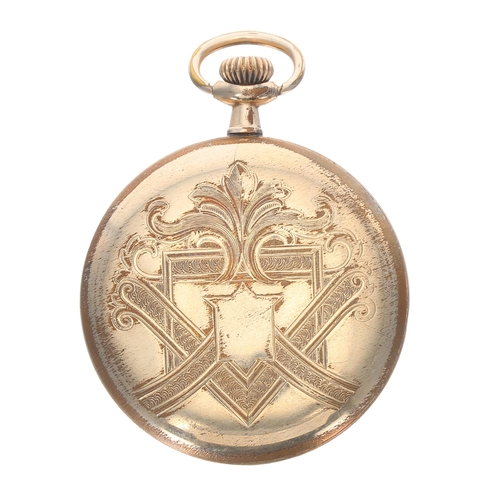 184 - American Waltham gold plated lever dress pocket watch, serial no. 6249615, circa 1892, movement, orn... 