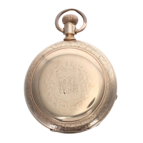 188 - American Waltham 'Sterling' gold plated lever set hunter pocket watch, serial no. 3082550, circa 188... 