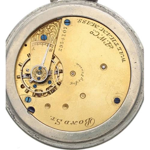 194 - American Waltham 'Bond St. lever nickel cased lever pocket watch, serial no. 2954107, circa 1886, th... 