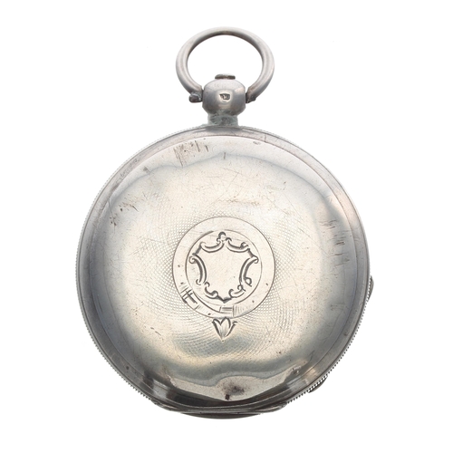 198 - American Waltham silver lever pocket watch, serial no. 2659110, circa 1885, signed movement with Pat... 