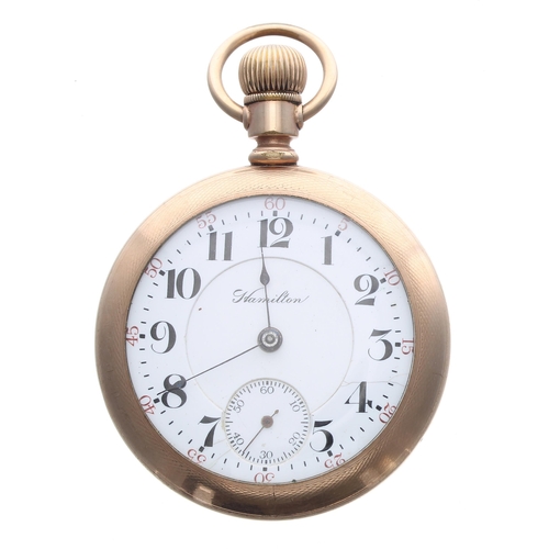 200 - Hamilton Watch Co. gold plated lever pocket watch, serial no. 563297, circa 1906, signed movement wi... 