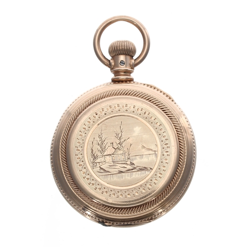 202 - American Waltham gold plated lever set fob watch, serial no. 3262645, circa 1886, signed movement, w... 