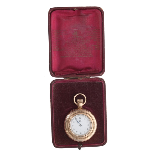 202 - American Waltham gold plated lever set fob watch, serial no. 3262645, circa 1886, signed movement, w... 