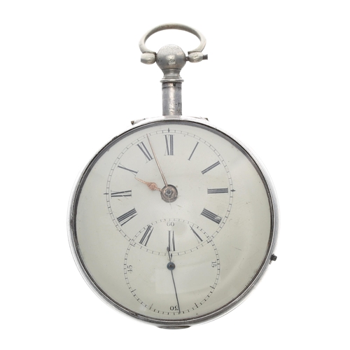 209 - George III silver verge pair cased doctors pocket watch, Chester 1800, the fusee movement signed J. ... 