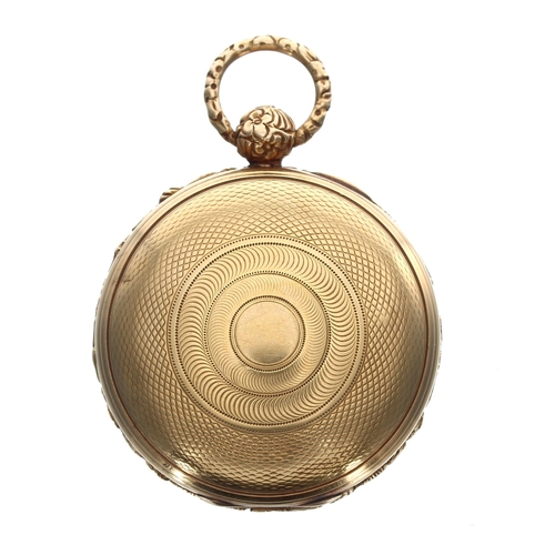 210 - Robert Roskell, Liverpool ornate 18ct rack lever pocket watch, Chester 1820, the fusee movement sign... 