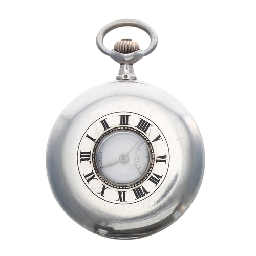 221 - Omega 'Grand Prix' silver (0.900) lever half hunter pocket watch, circa 1912, signed gilt frosted mo... 