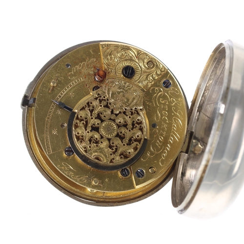 224 - Victorian silver verge pair cased pocket watch, Birmingham 1839, the fusee movement signed V&S. ... 