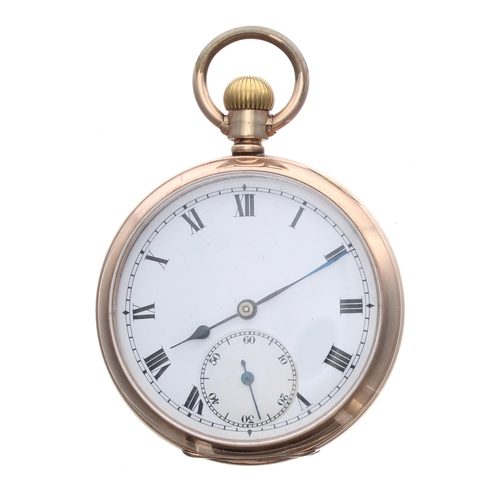 225 - Rolex 9ct lever pocket watch, London 1923, signed movement with compensated balance and regulator, 9... 