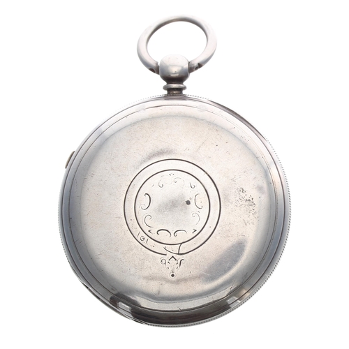 232 - Victorian silver centre seconds chronograph lever pocket watch, Chester 1894, three quarter plate mo... 