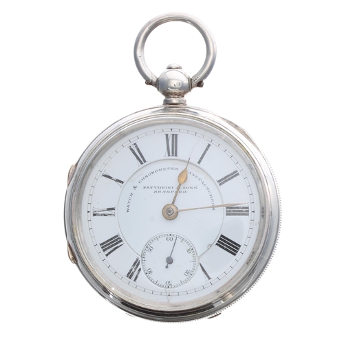 233 - Fattorini & Sons silver lever pocket watch, Chester 1900, signed movement with reversing pinion,... 