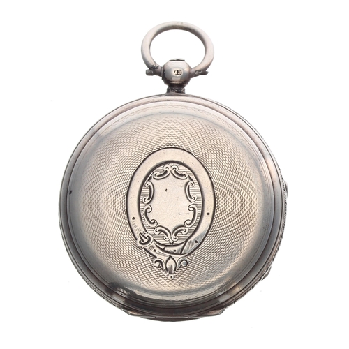 234 - Small Victorian silver fusee lever fob watch, London 1882, unsigned movement, no. 11045, the dial wi... 