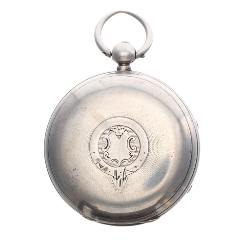 236 - Victorian silver fusee lever pocket watch, London 1884, the movement signed J.B Yabsley, no. 81059, ... 