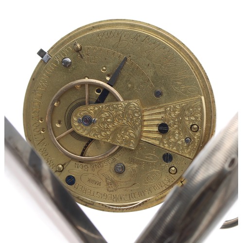 515 - Silver Centre Seconds Chronograph lever pocket watch for repair or spares, Chester 1890, the movemen... 