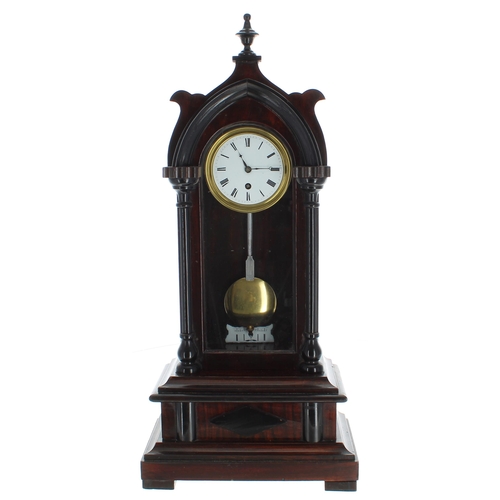 2513 - Miniature Austrian Vienna regulator mantel clock timepiece, the 2.25